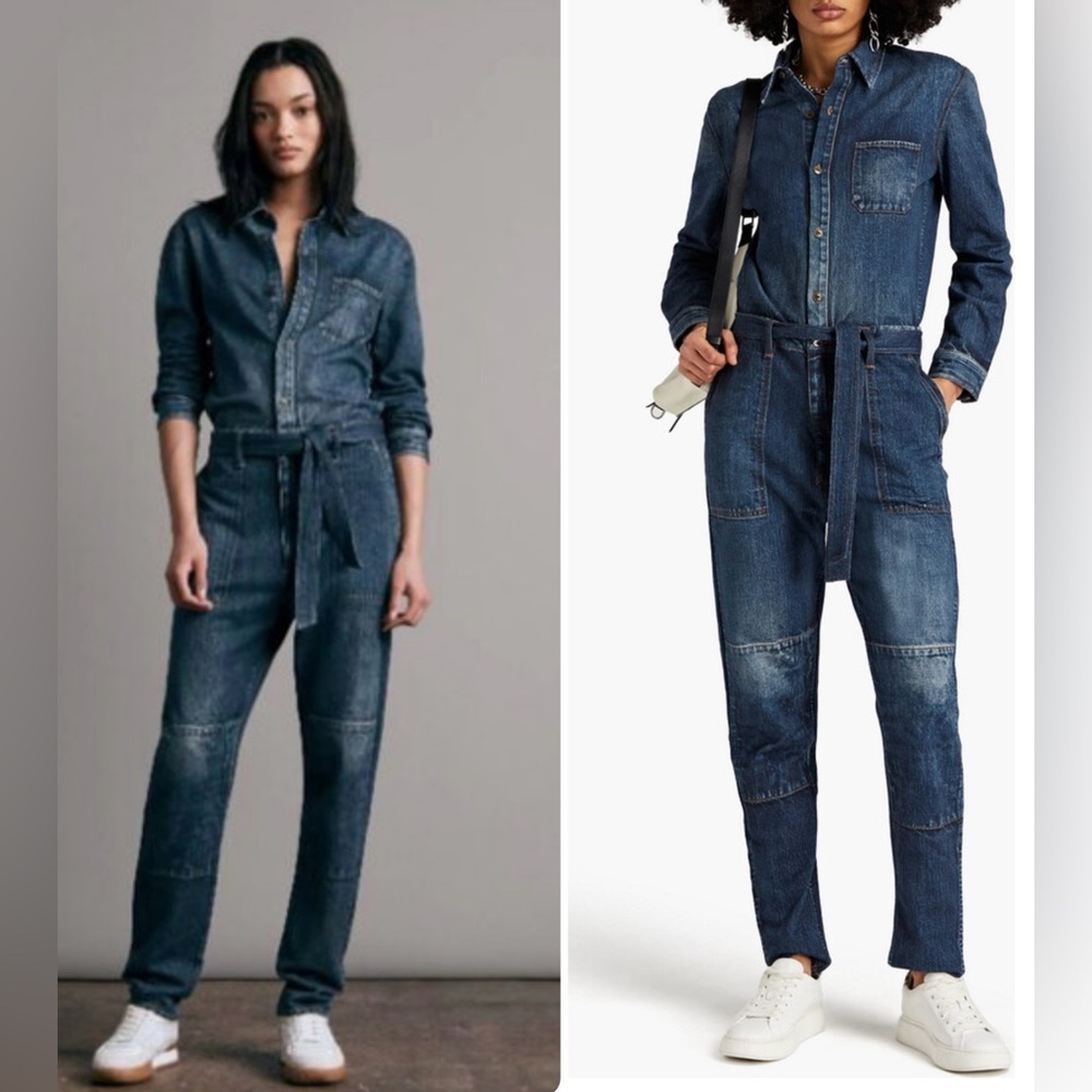 New! Rag & Bone Miramar Printed French Cotton-terry Jumpsuit 💙 XS